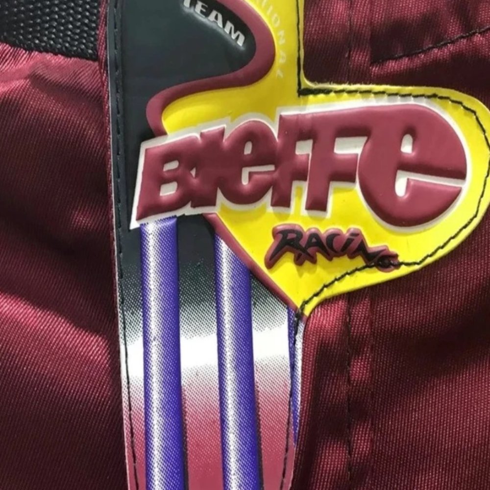 Pants Vintage Team Bieffe Motorcross Racing Pants 32 x 31 Maroon/yellow/black - Picture 6 of 6